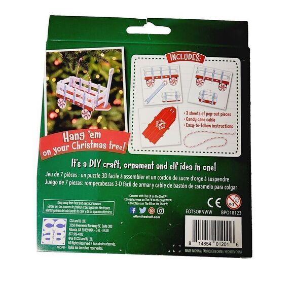 Elf on the Shelf Elves at Play OrnaMoments Christmas Scooter Wagon Sled Lot of 3 - Picture 4 of 8